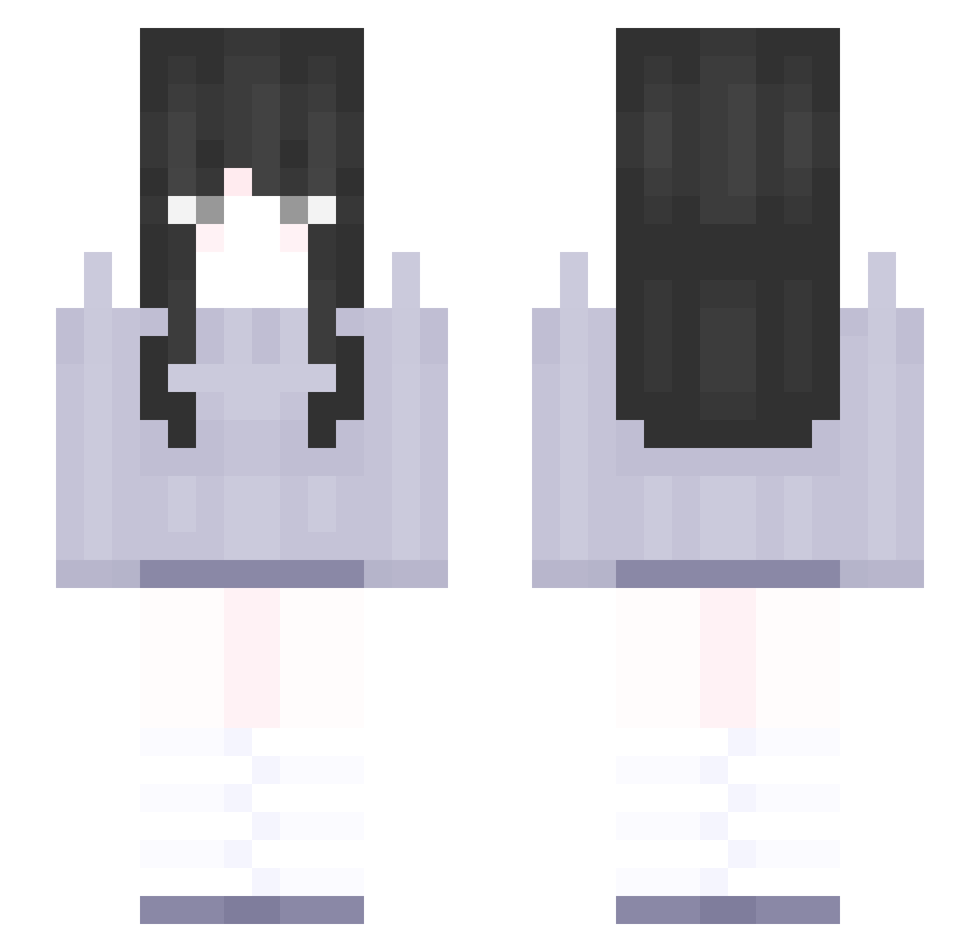 RojomaGames Minecraft skin, front and back view
