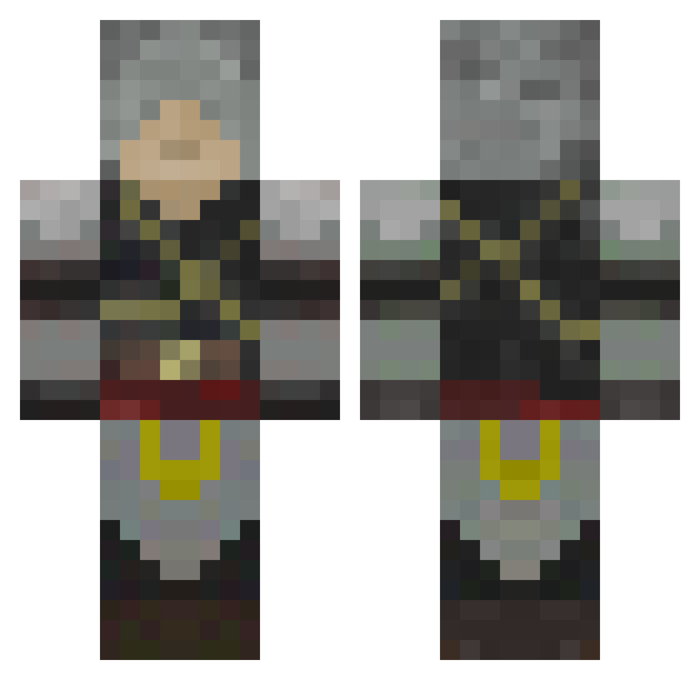 fableist Minecraft skin, front and back view