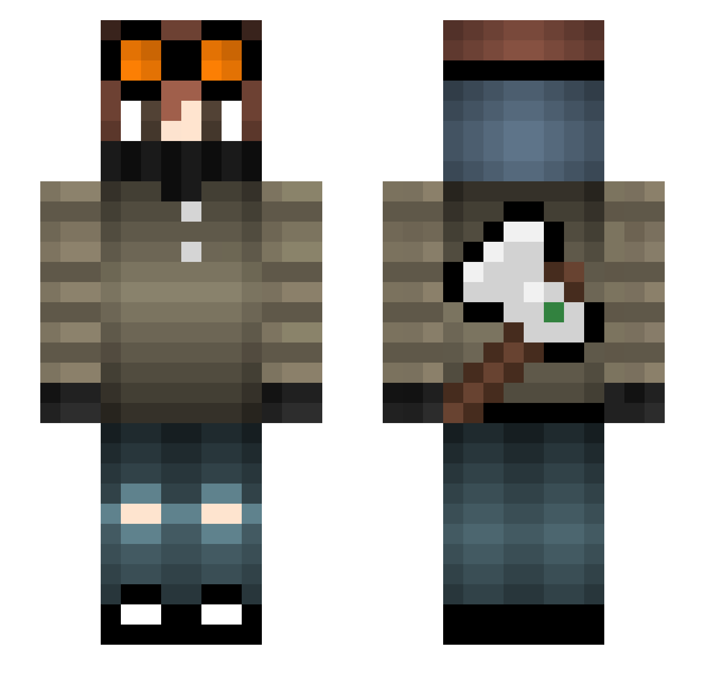 Firedragon867 Minecraft skin, front and back view