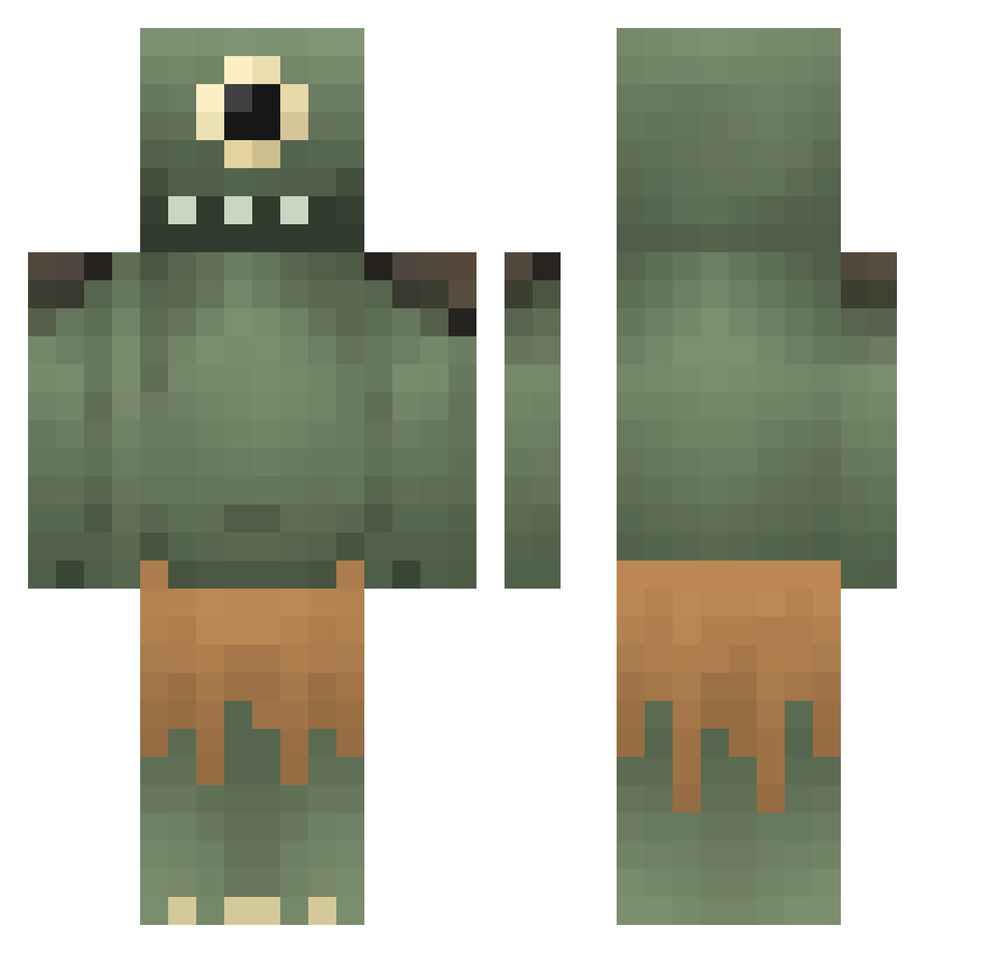 ihatemodels Minecraft skin, front and back view