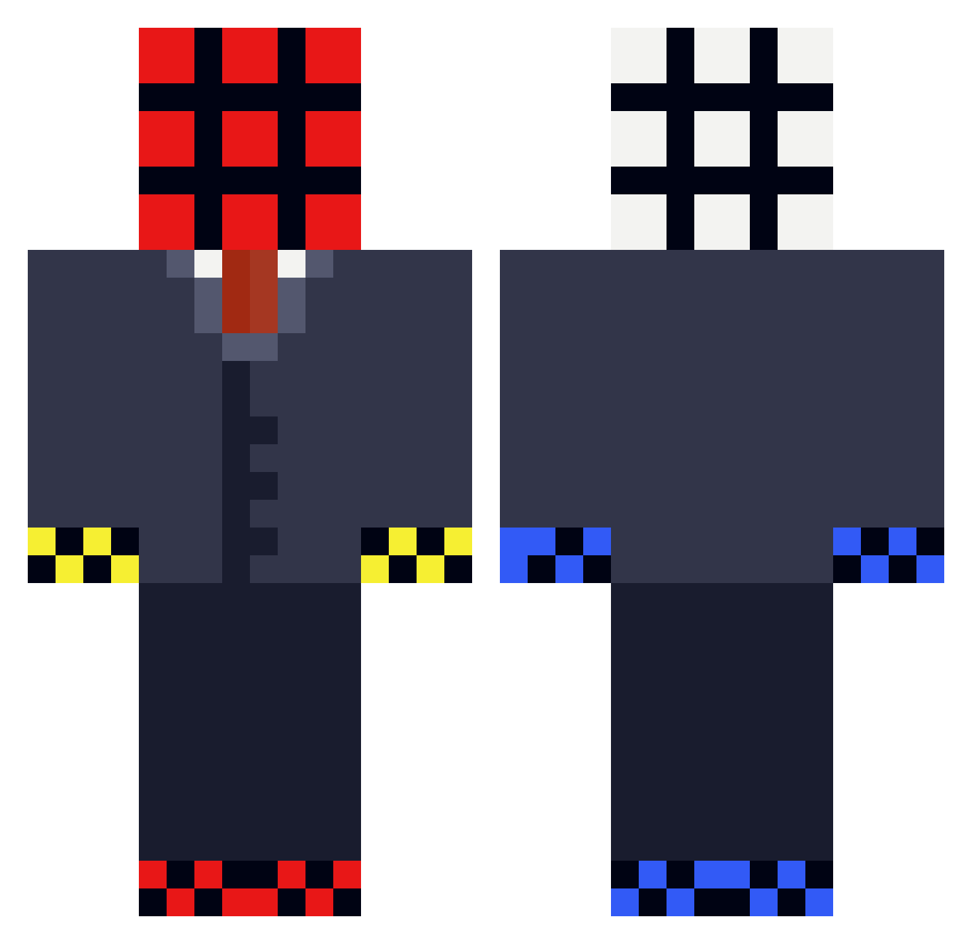 Boaters Minecraft skin, front and back view
