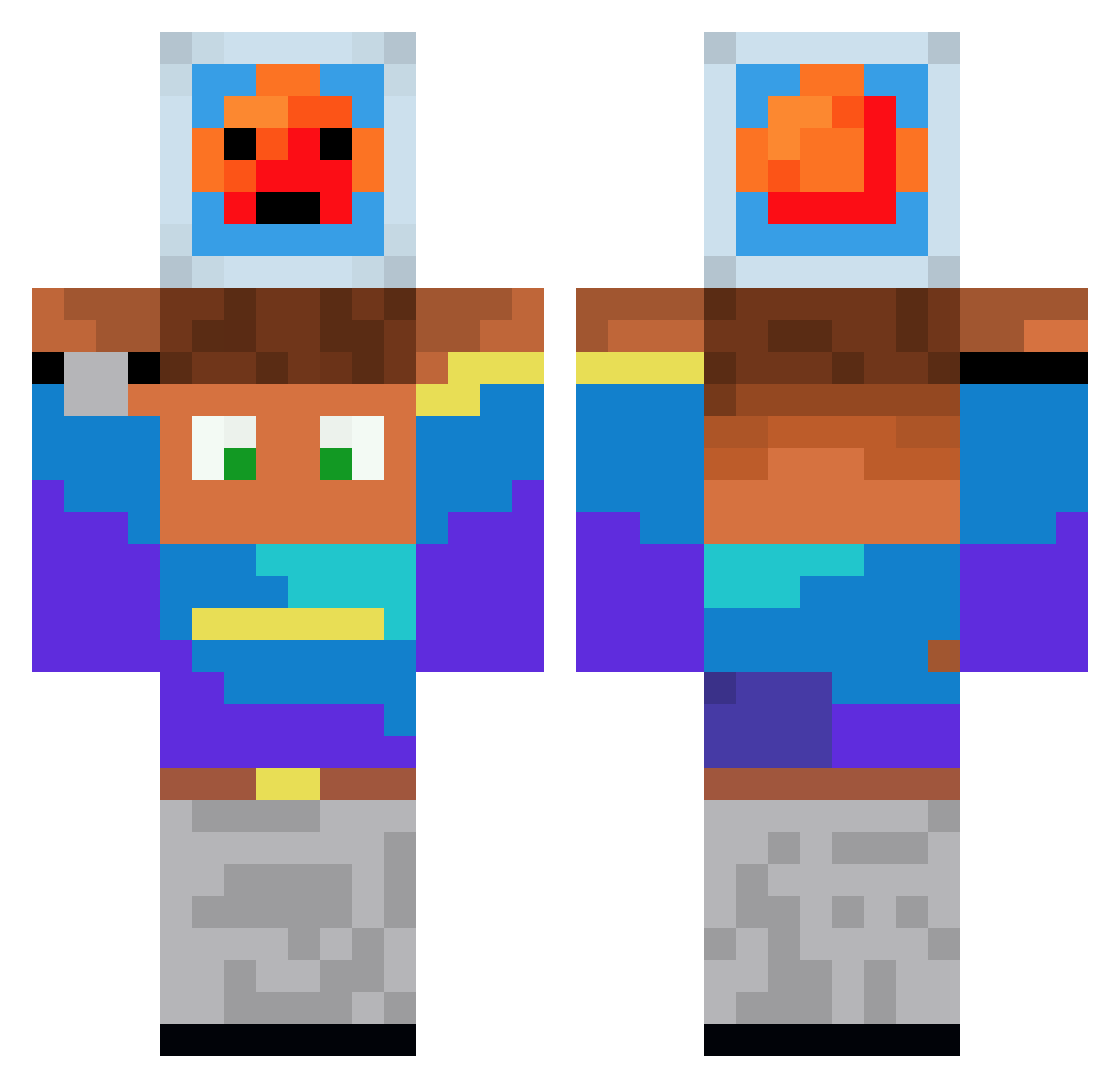 ThunyMc Minecraft skin, front and back view