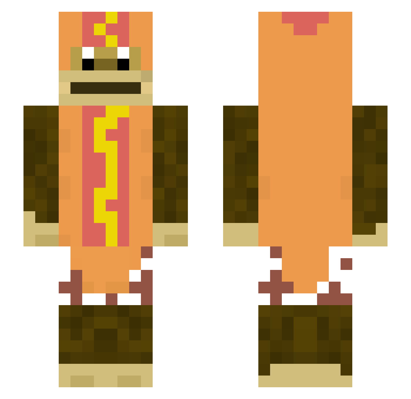 CoinMonke Minecraft skin, front and back view