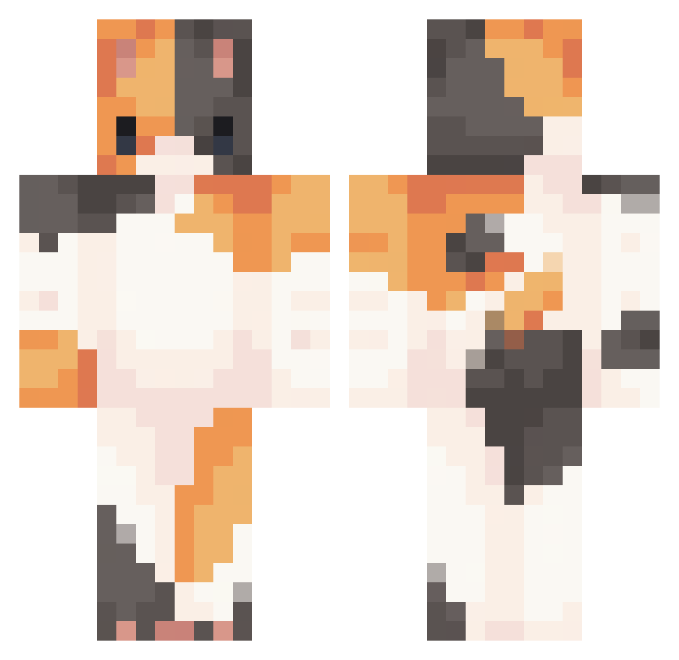 SHYYSHY Minecraft skin, front and back view