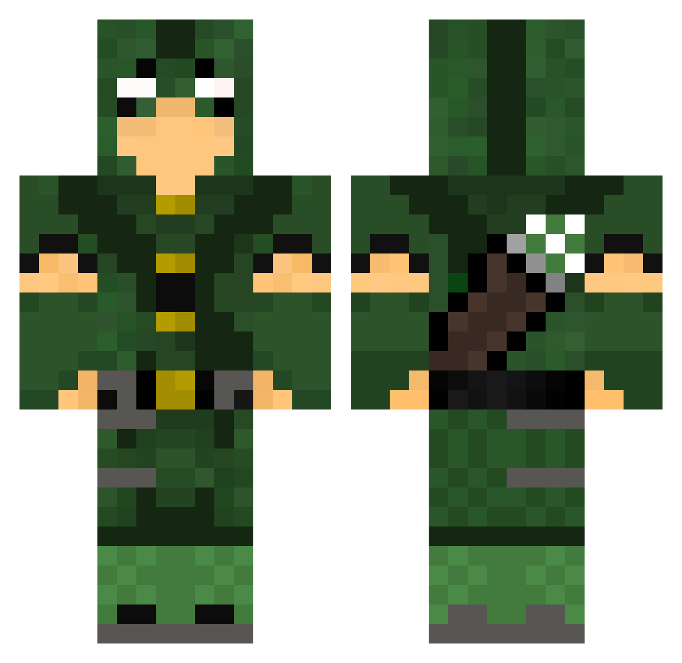 Landude73 Minecraft skin, front and back view