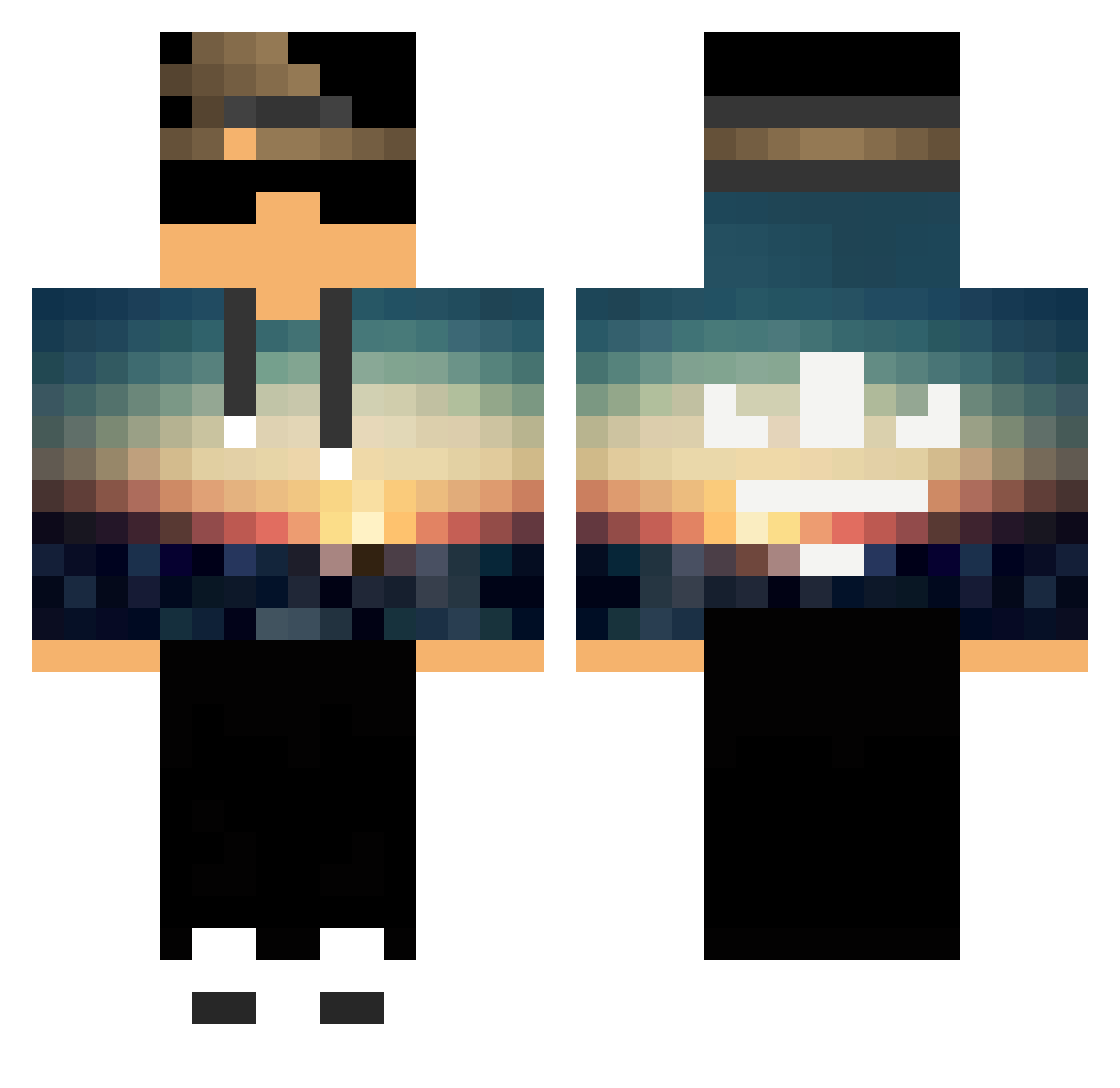 KRoiz11 Minecraft skin, front and back view