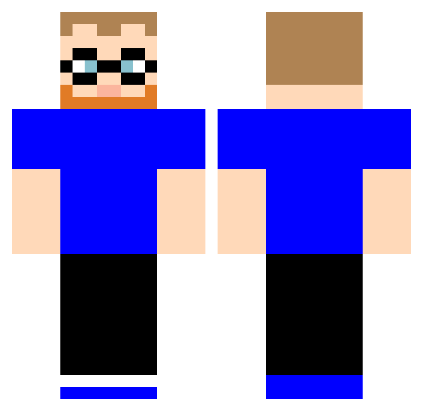 ModManAwesome Minecraft skin, front and back view