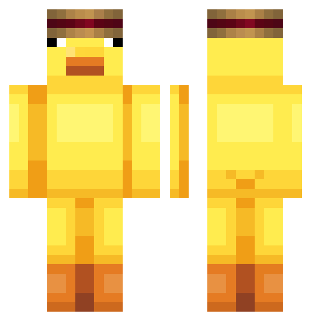 plogi Minecraft skin, front and back view