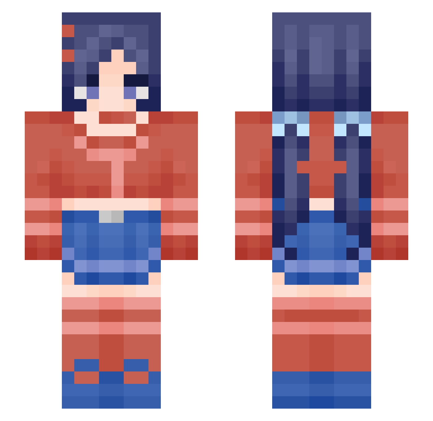 xiaoyao_FPX Minecraft skin, front and back view