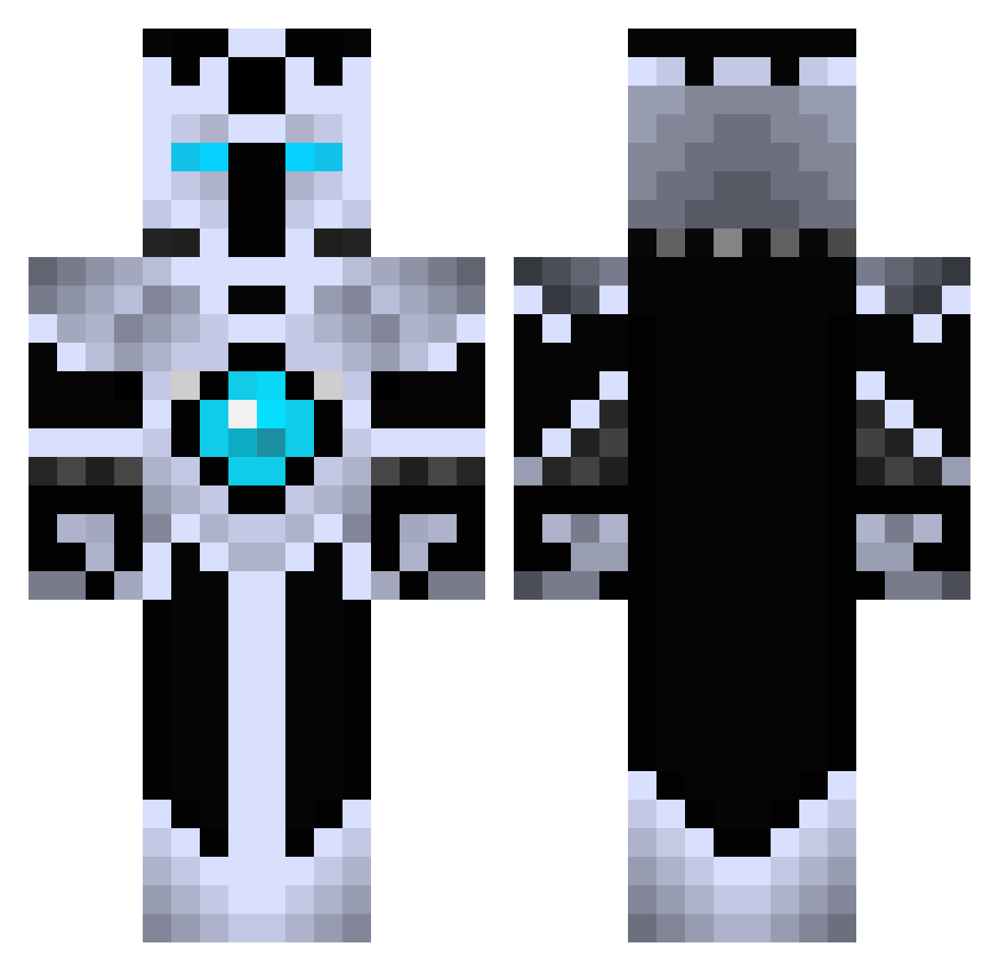 UnspeakableGoat Minecraft skin, front and back view