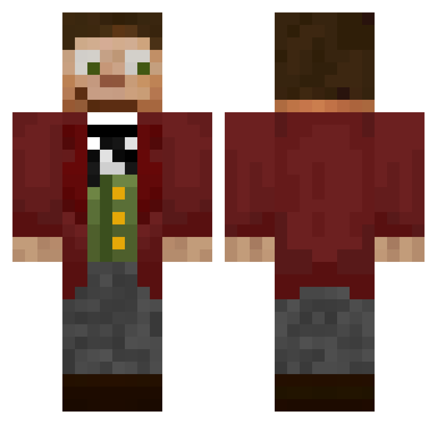 EatALemon Minecraft skin, front and back view