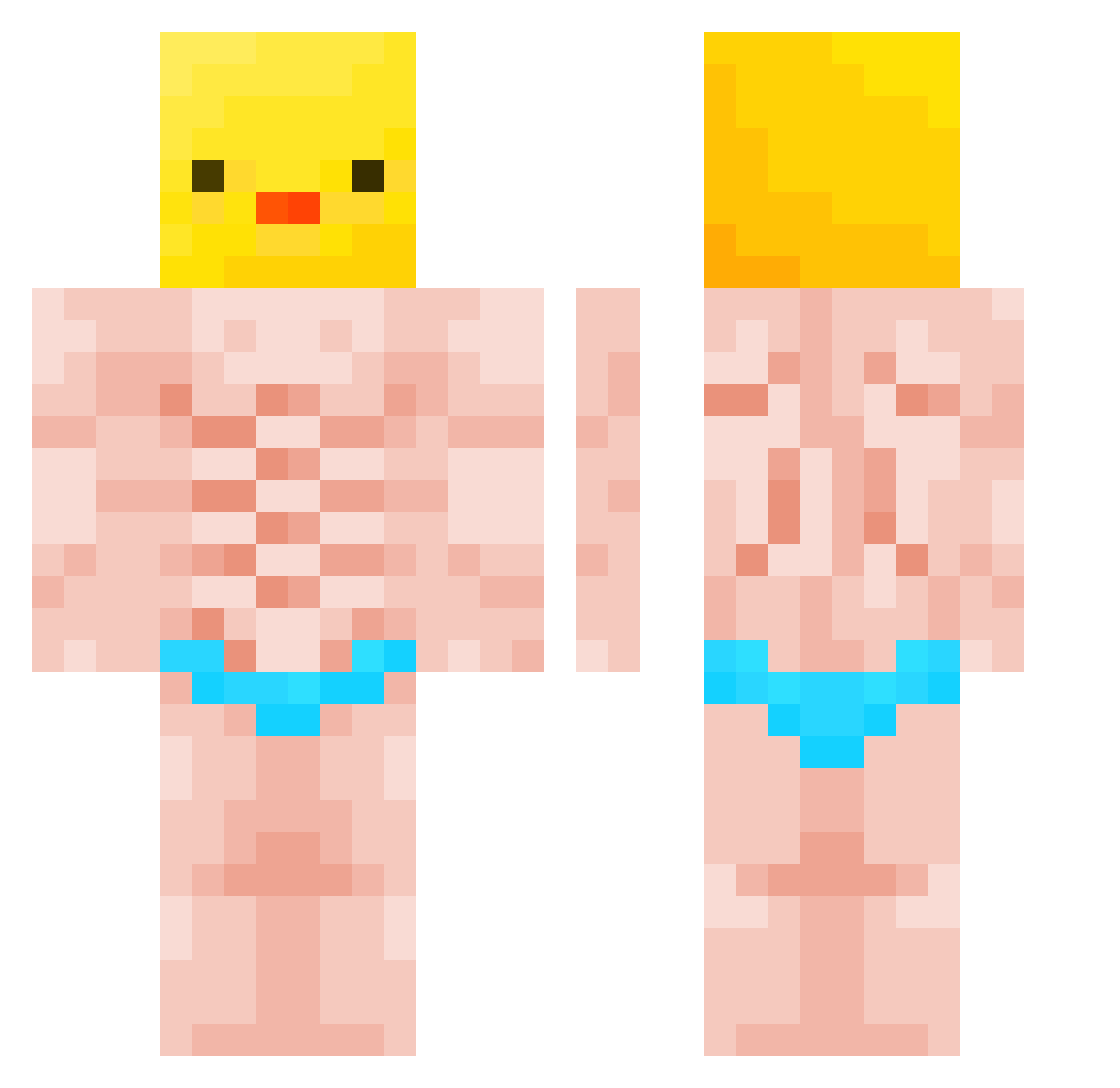 Dkq1 Minecraft skin, front and back view