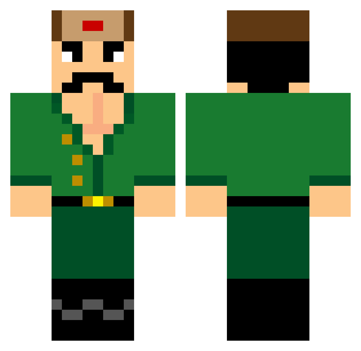 Pyrrha Minecraft skin, front and back view