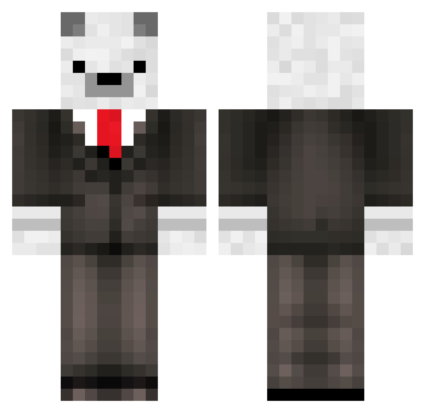 Arcticcc Minecraft skin, front and back view