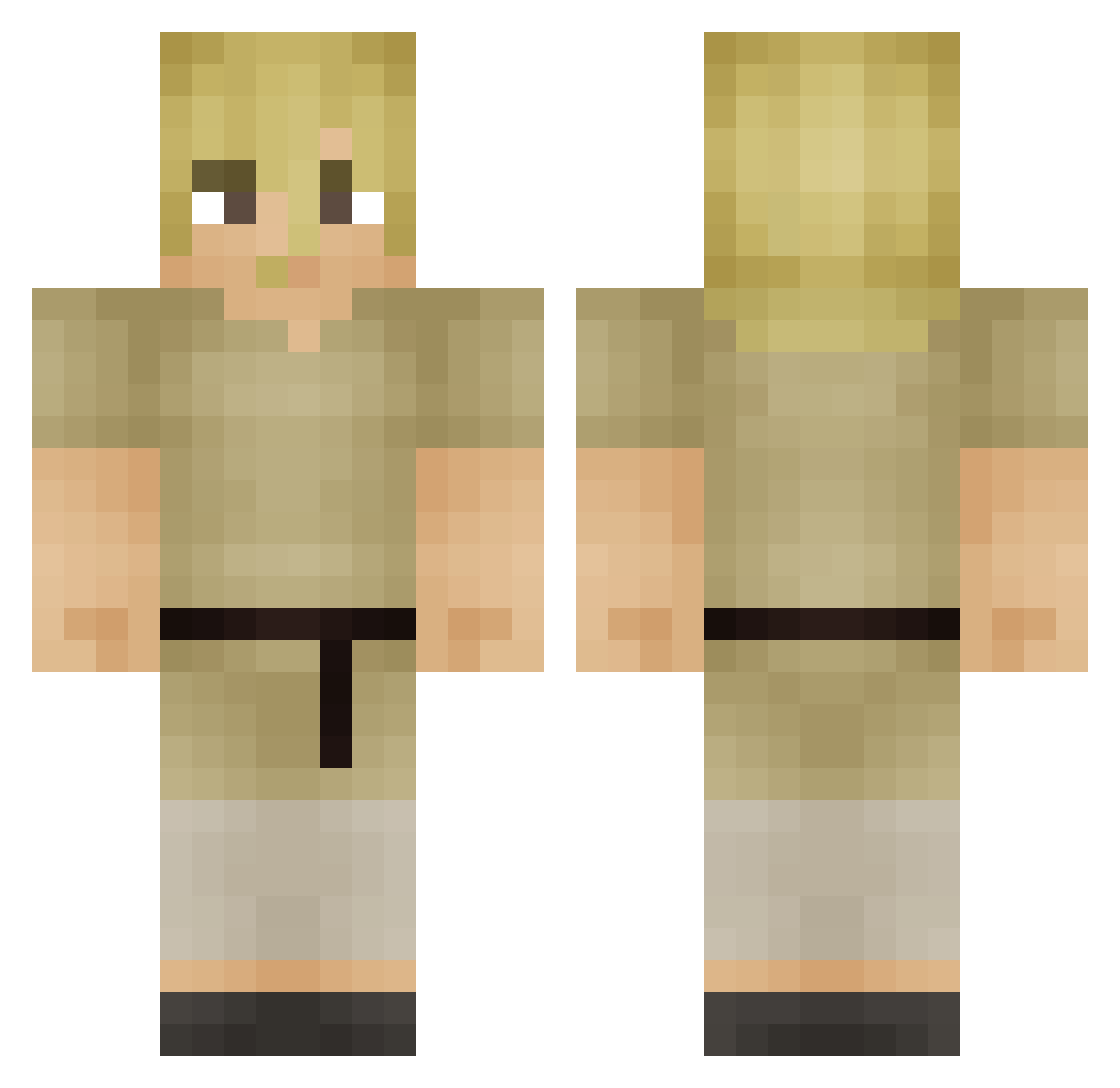 FusedFPS Minecraft skin, front and back view
