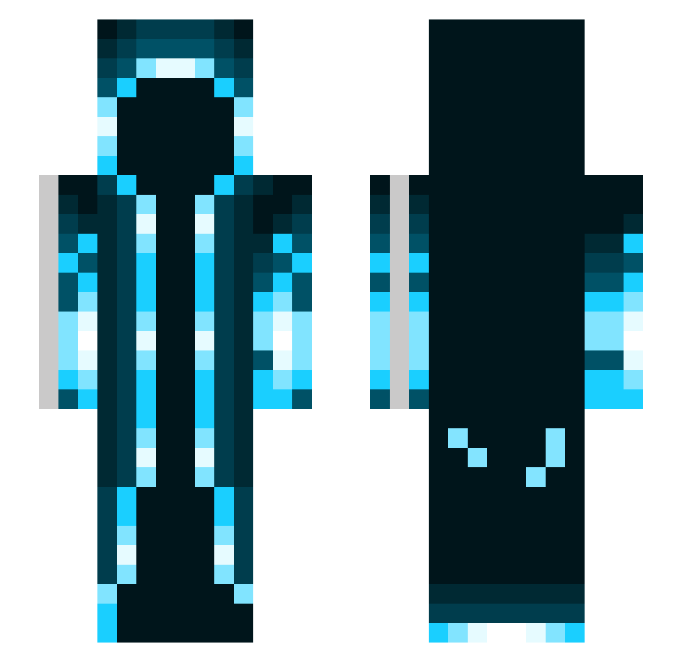 Blxckcurrant Minecraft skin, front and back view