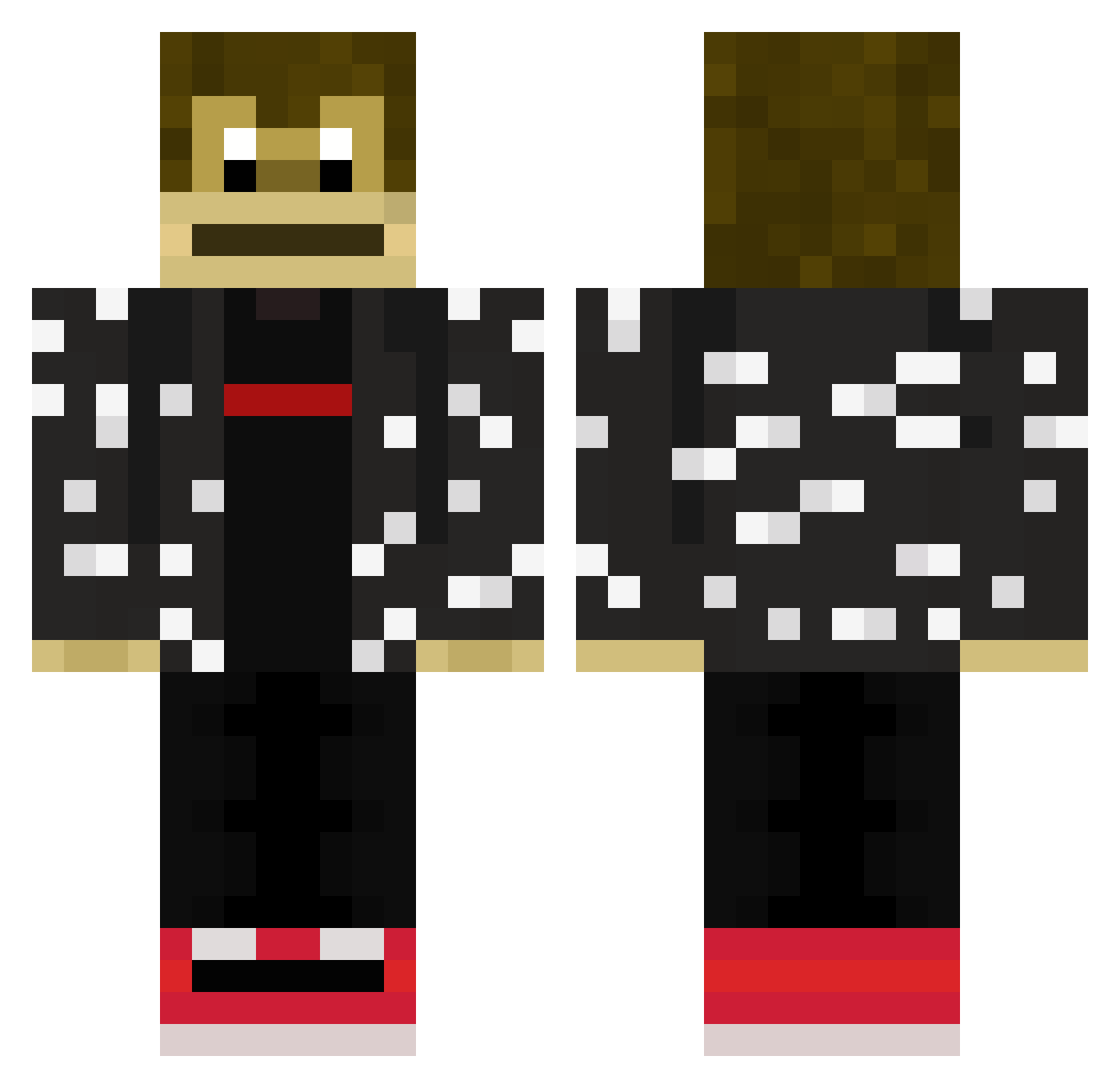 takakaranomuro Minecraft skin, front and back view