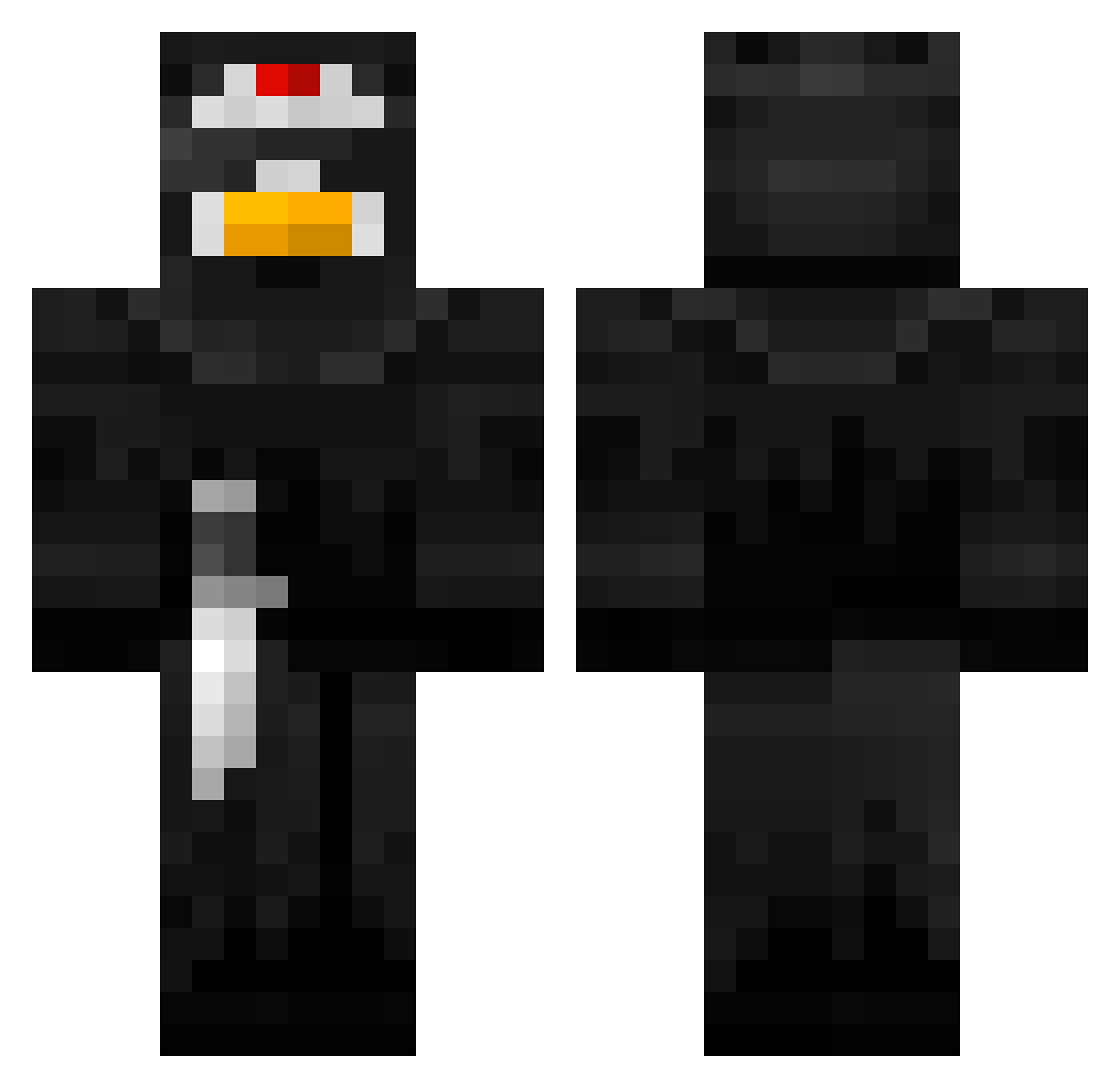 Refula Minecraft skin, front and back view