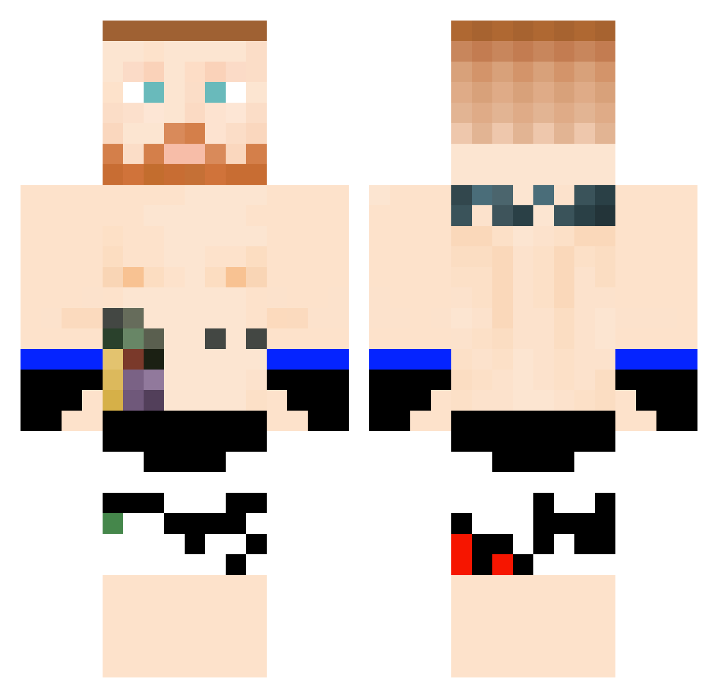 Migshaq Minecraft skin, front and back view