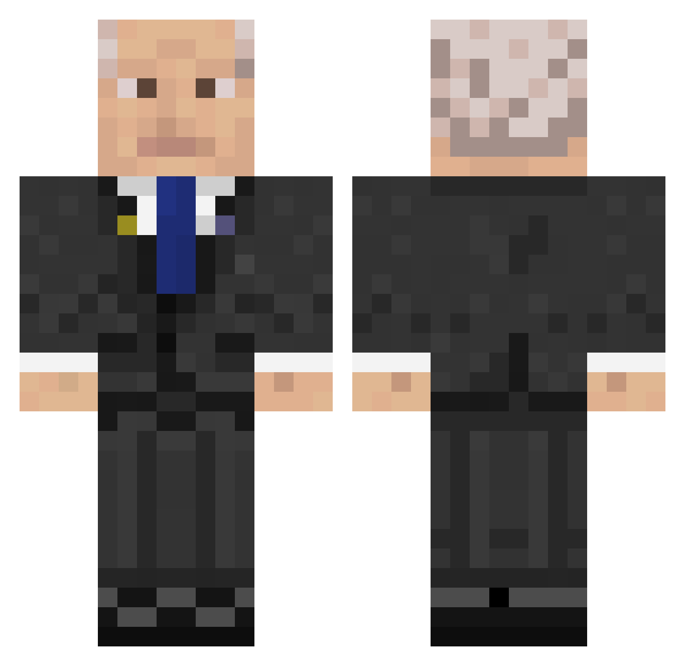 Ridd1er101 Minecraft skin, front and back view