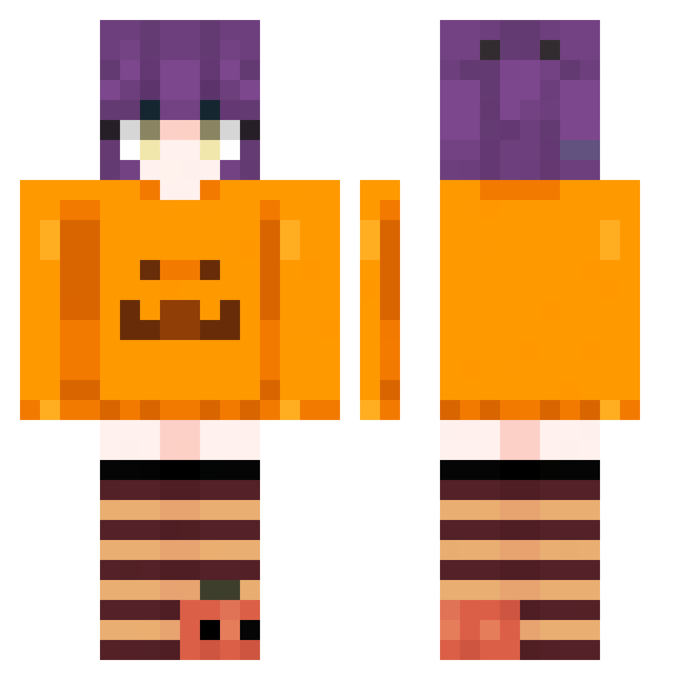 Oliviaplaysmc21 Minecraft skin, front and back view