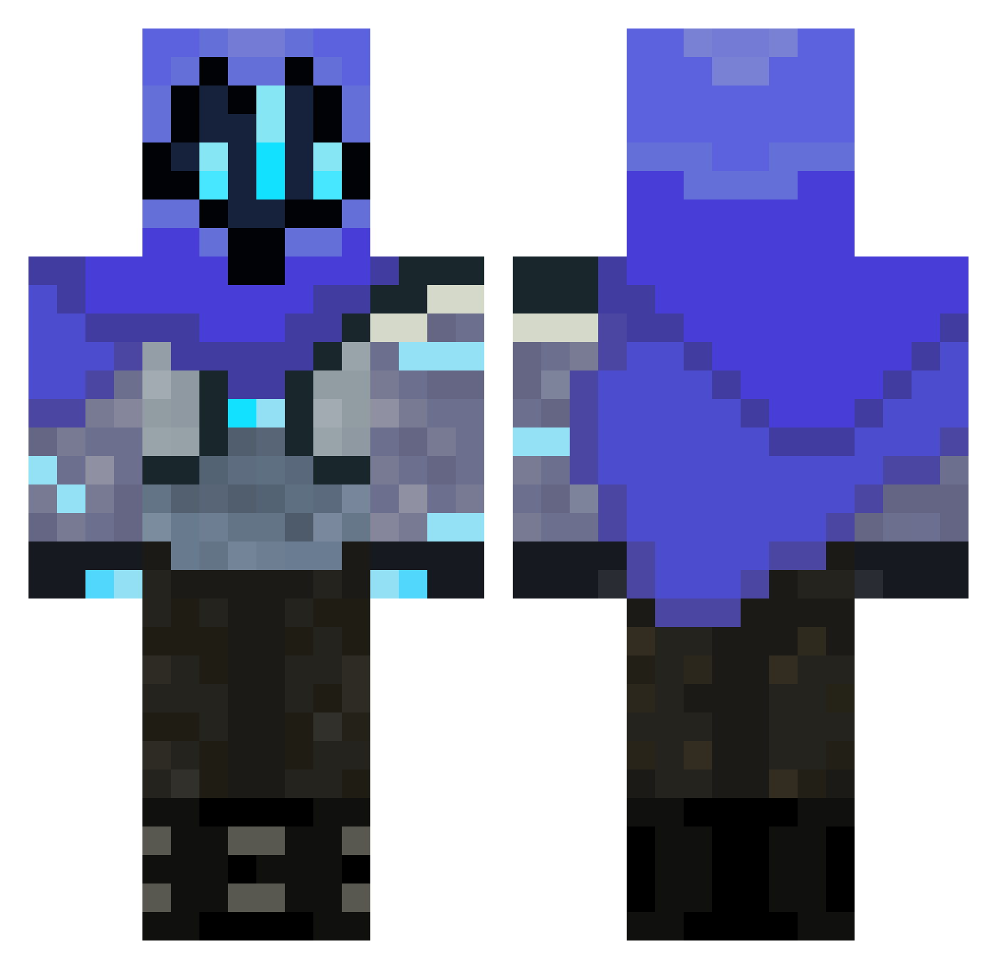 yozeiyo Minecraft skin, front and back view