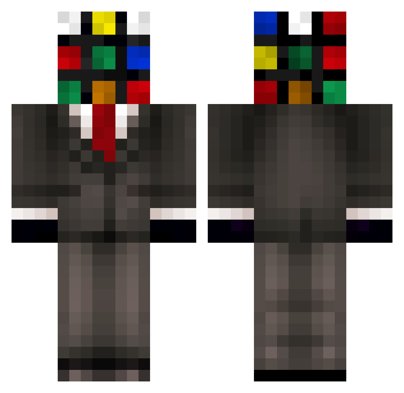 Dervishes Minecraft skin, front and back view