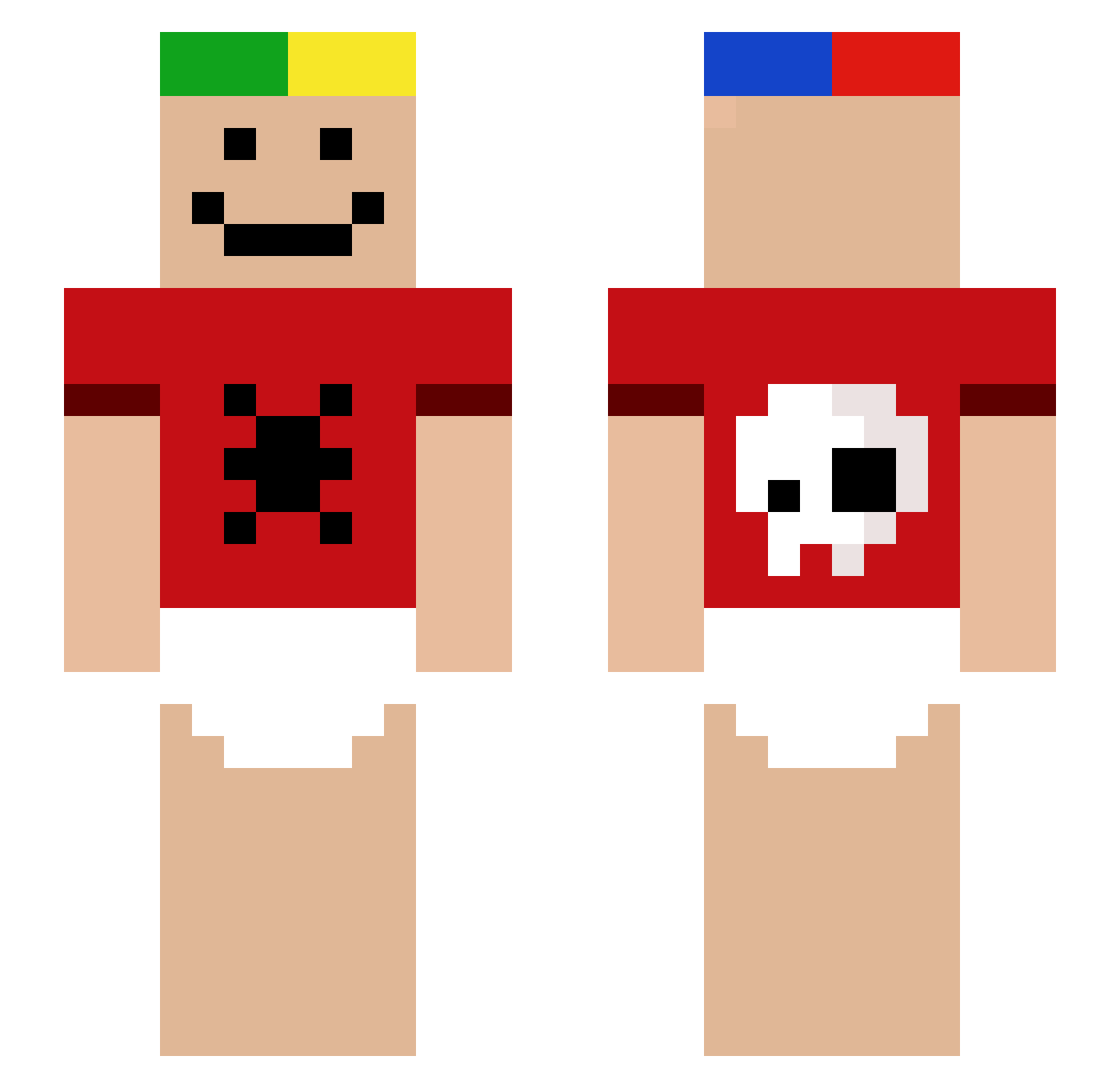 MISpm Minecraft skin, front and back view