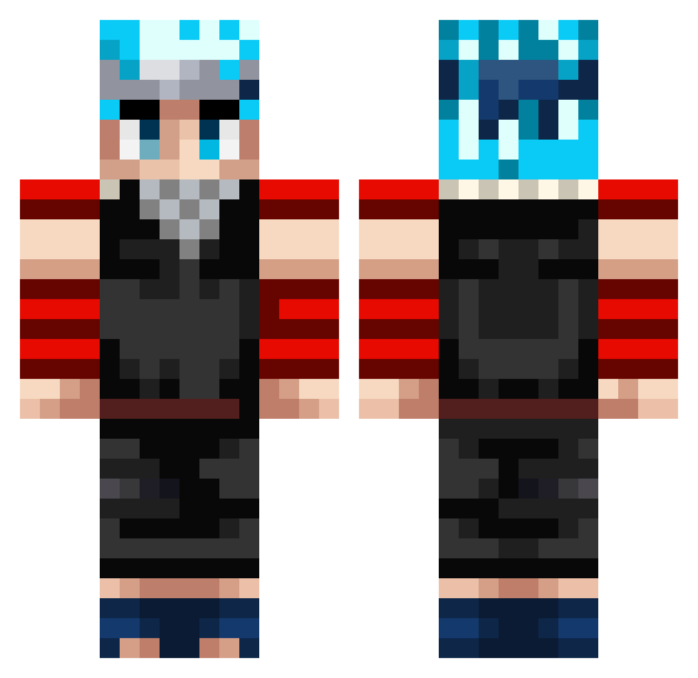 Jxp247 Minecraft skin, front and back view