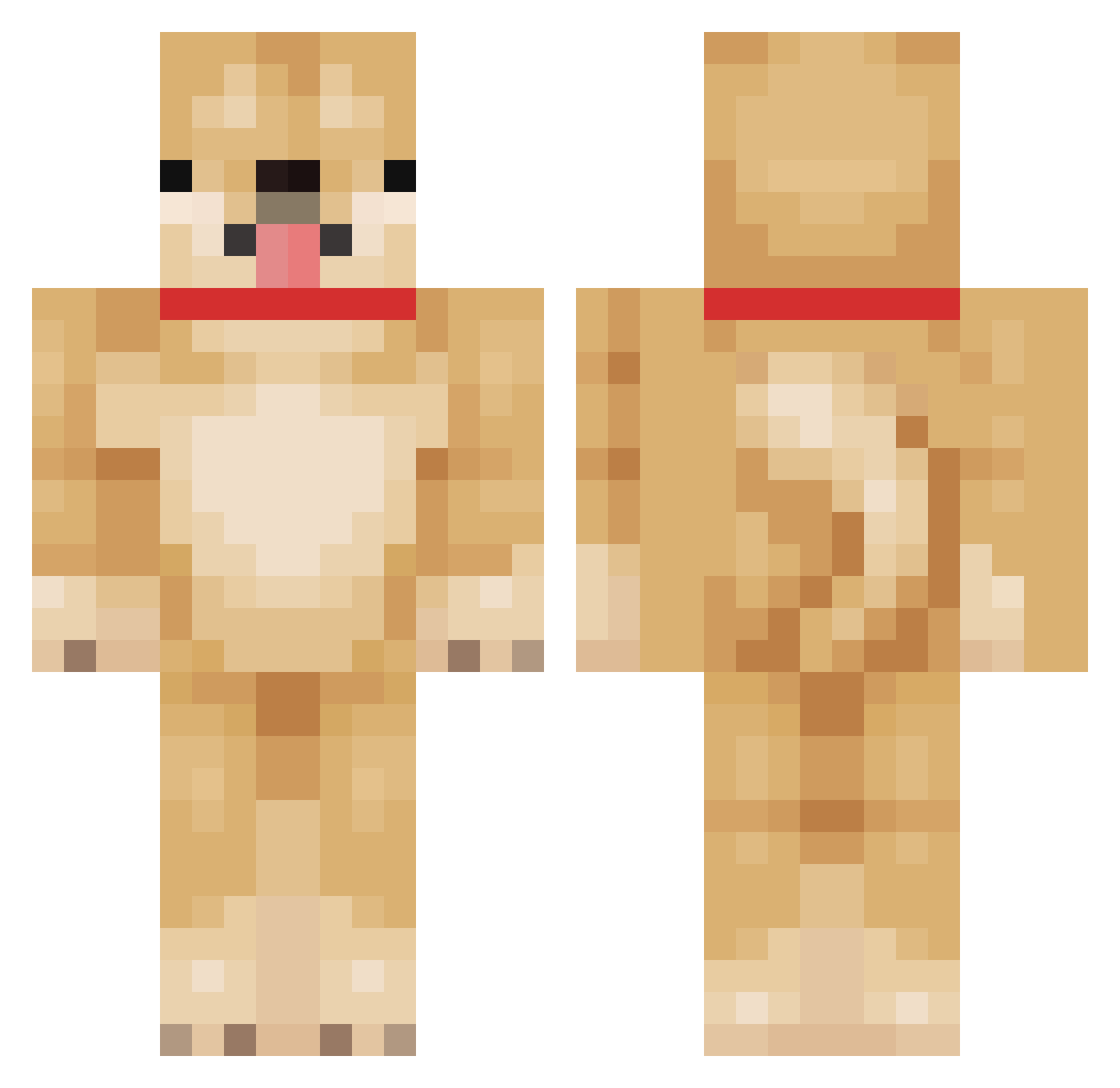 denkun Minecraft skin, front and back view