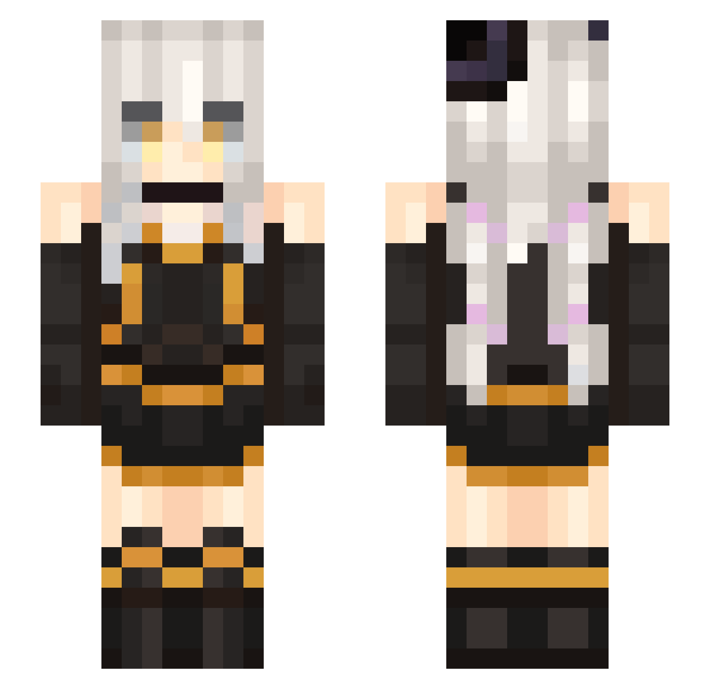 Claqu0enlarmes Minecraft skin, front and back view