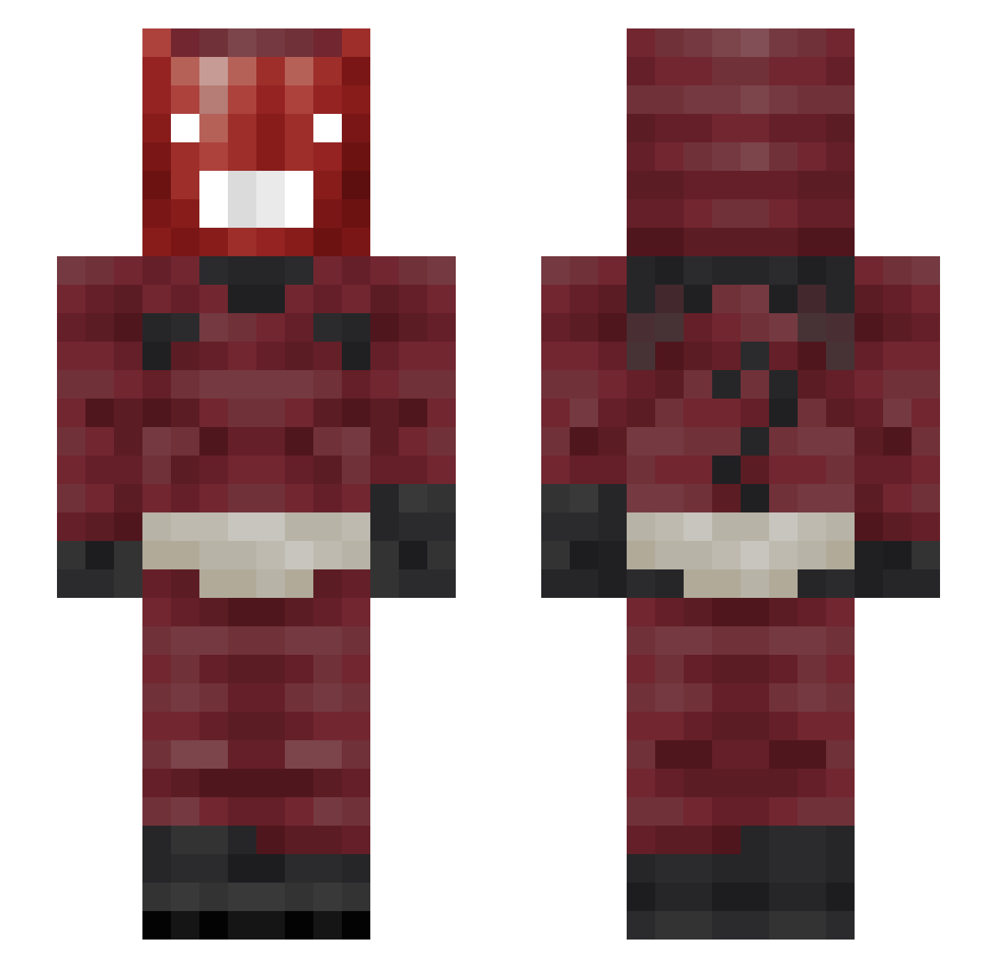 nastywishful Minecraft skin, front and back view
