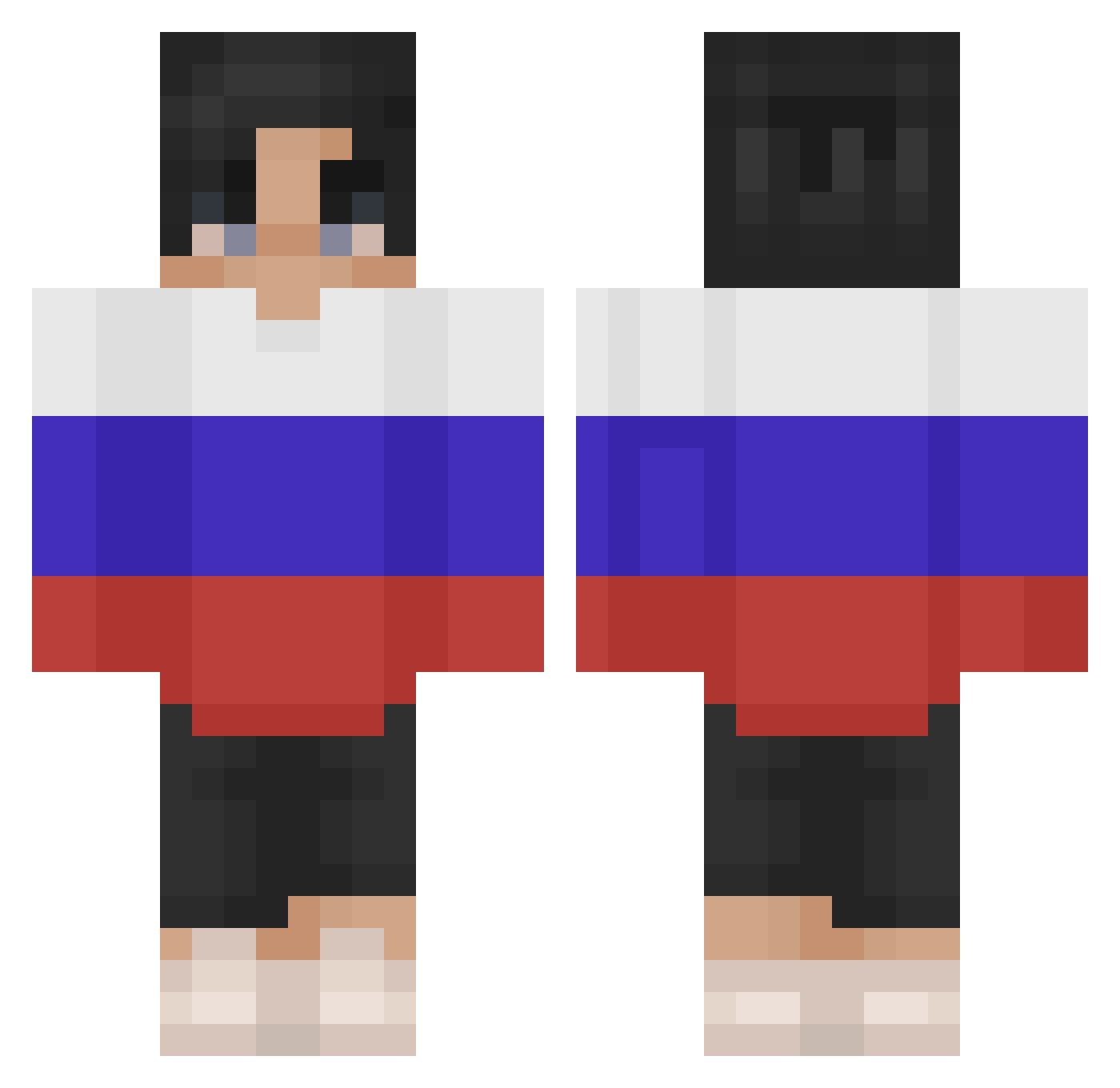 Artemis_Senate Minecraft skin, front and back view