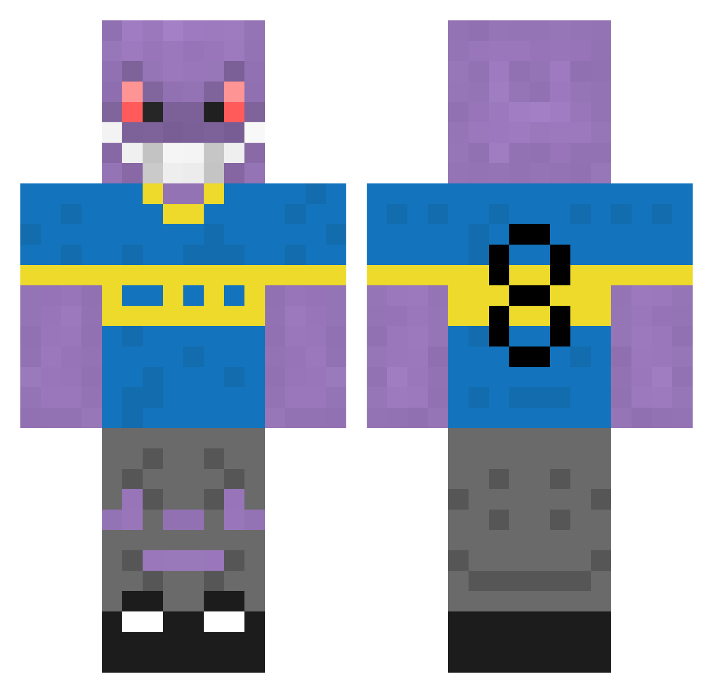 luisuber Minecraft skin, front and back view