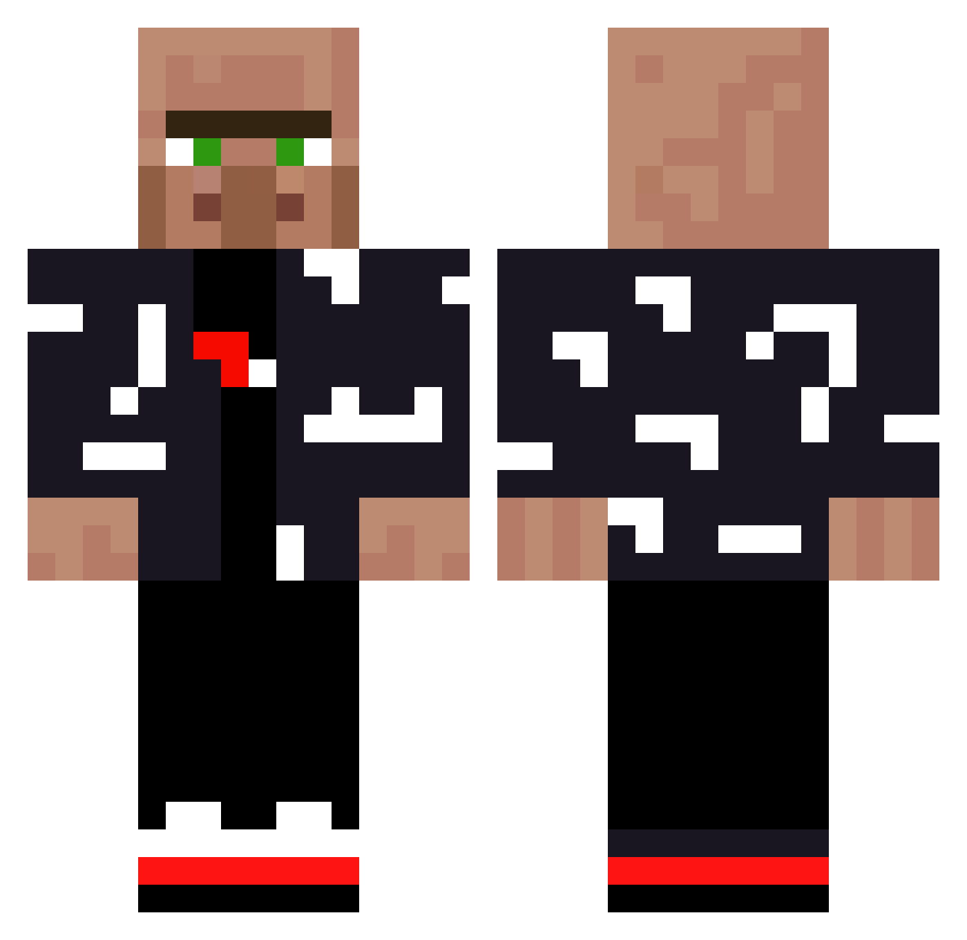 Brukalipha Minecraft skin, front and back view