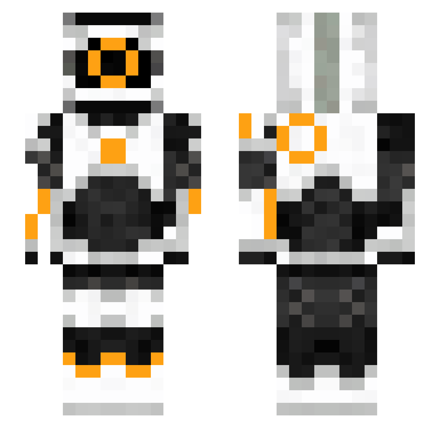 HolidayOreos Minecraft skin, front and back view