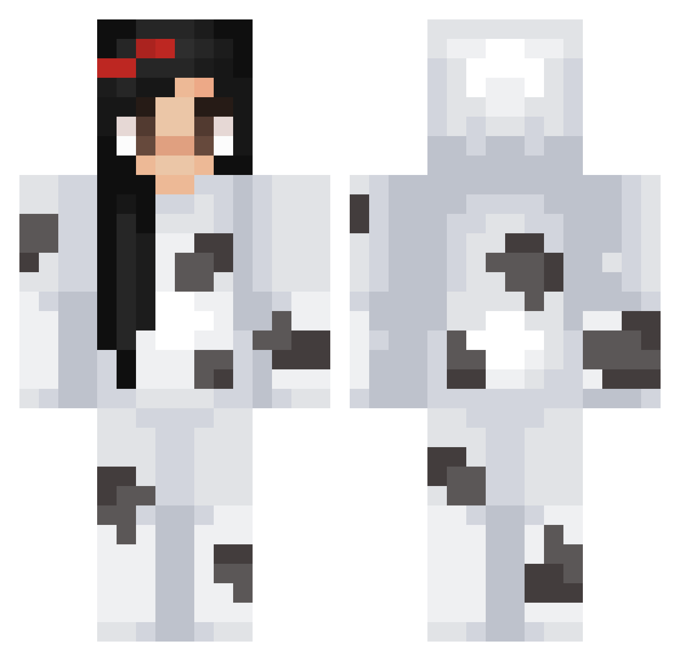 Dislocator Minecraft skin, front and back view