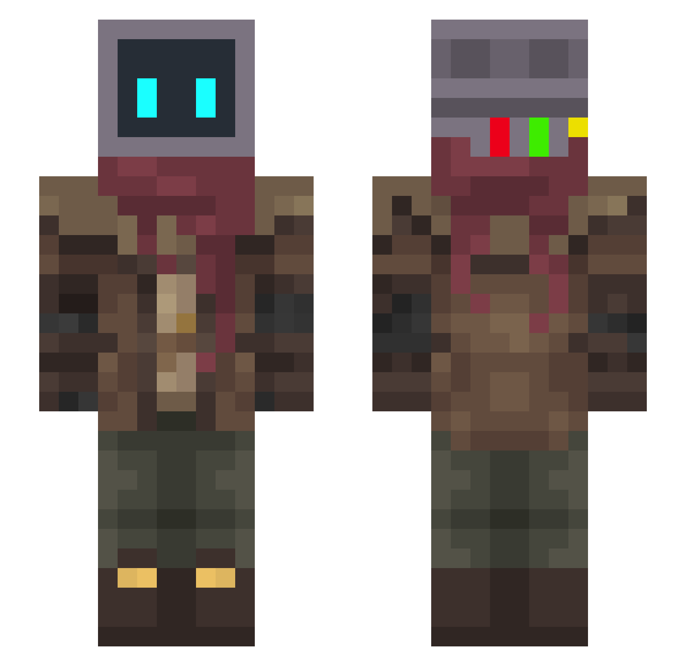OldPlum314 Minecraft skin, front and back view