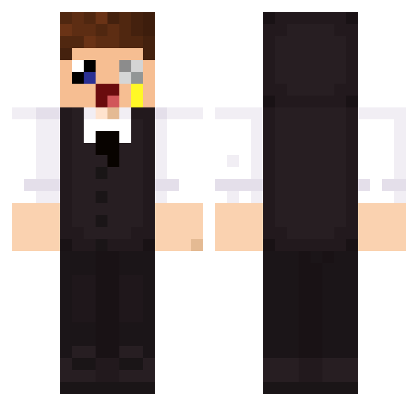 Blockgigant Minecraft skin, front and back view