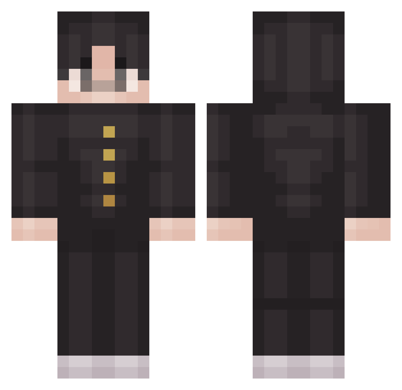 Castelo_Lau Minecraft skin, front and back view