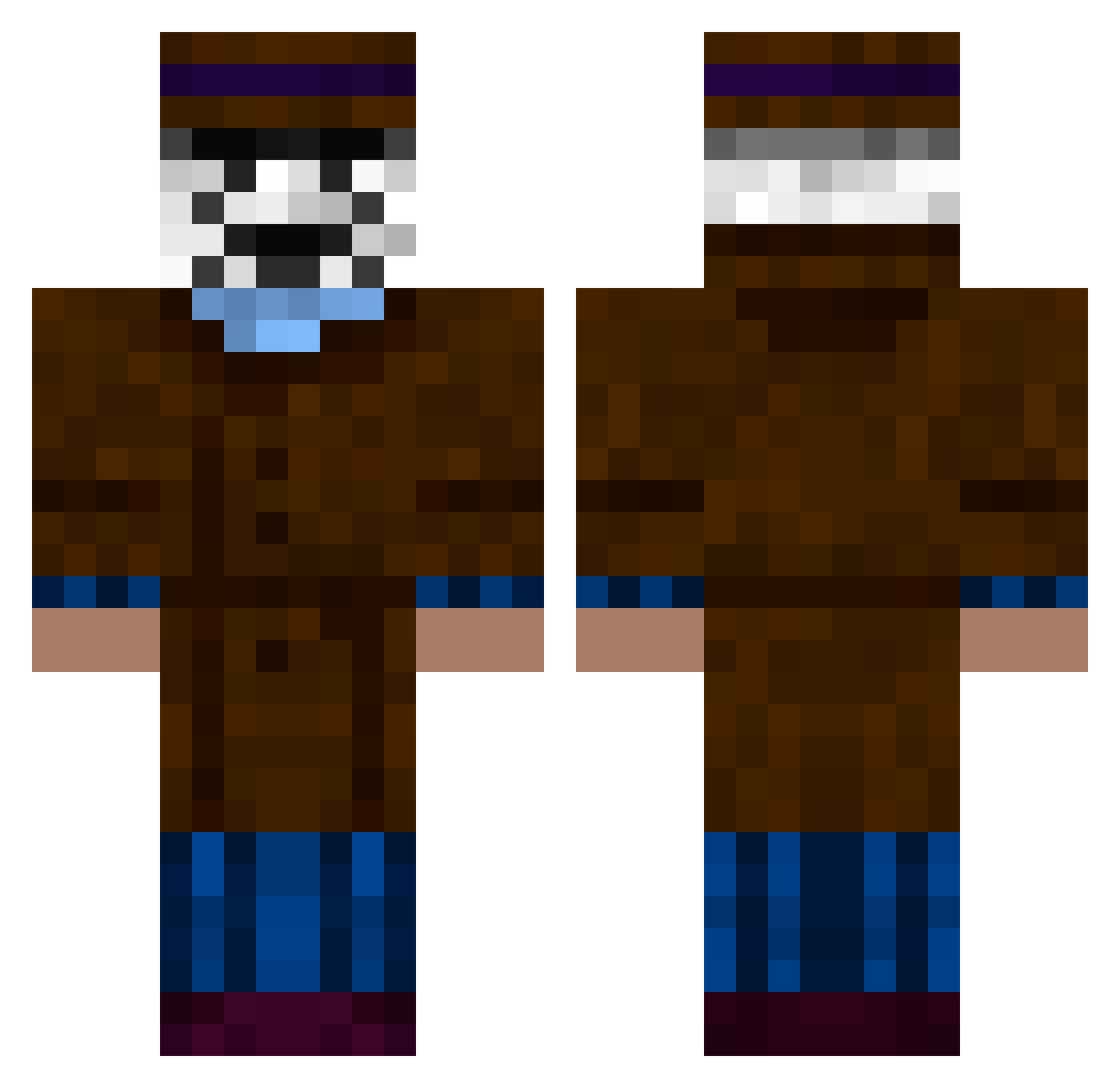 suboptimal Minecraft skin, front and back view