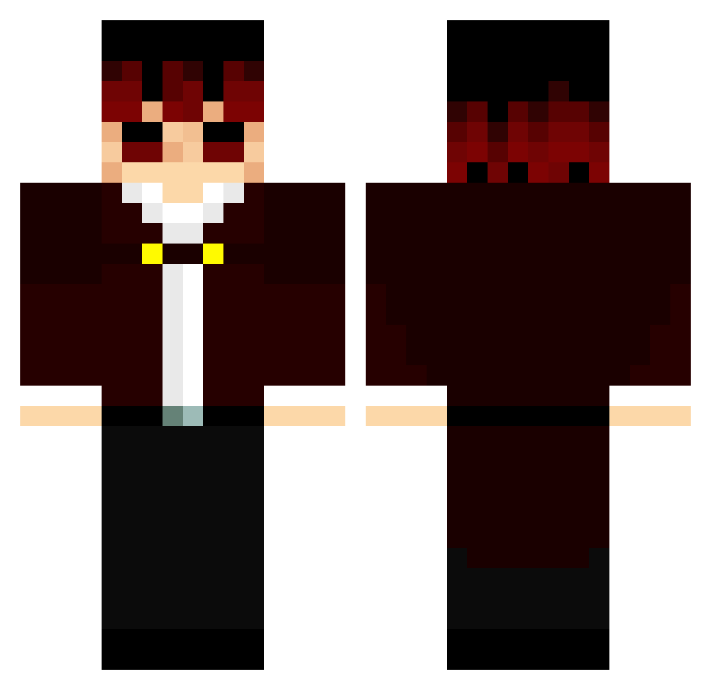 Hinotaka Minecraft skin, front and back view