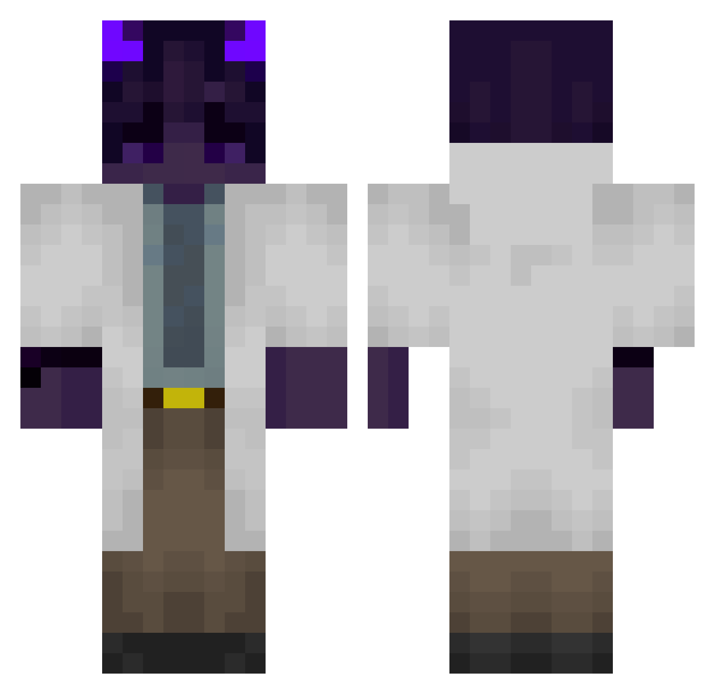 Tomka Minecraft skin, front and back view