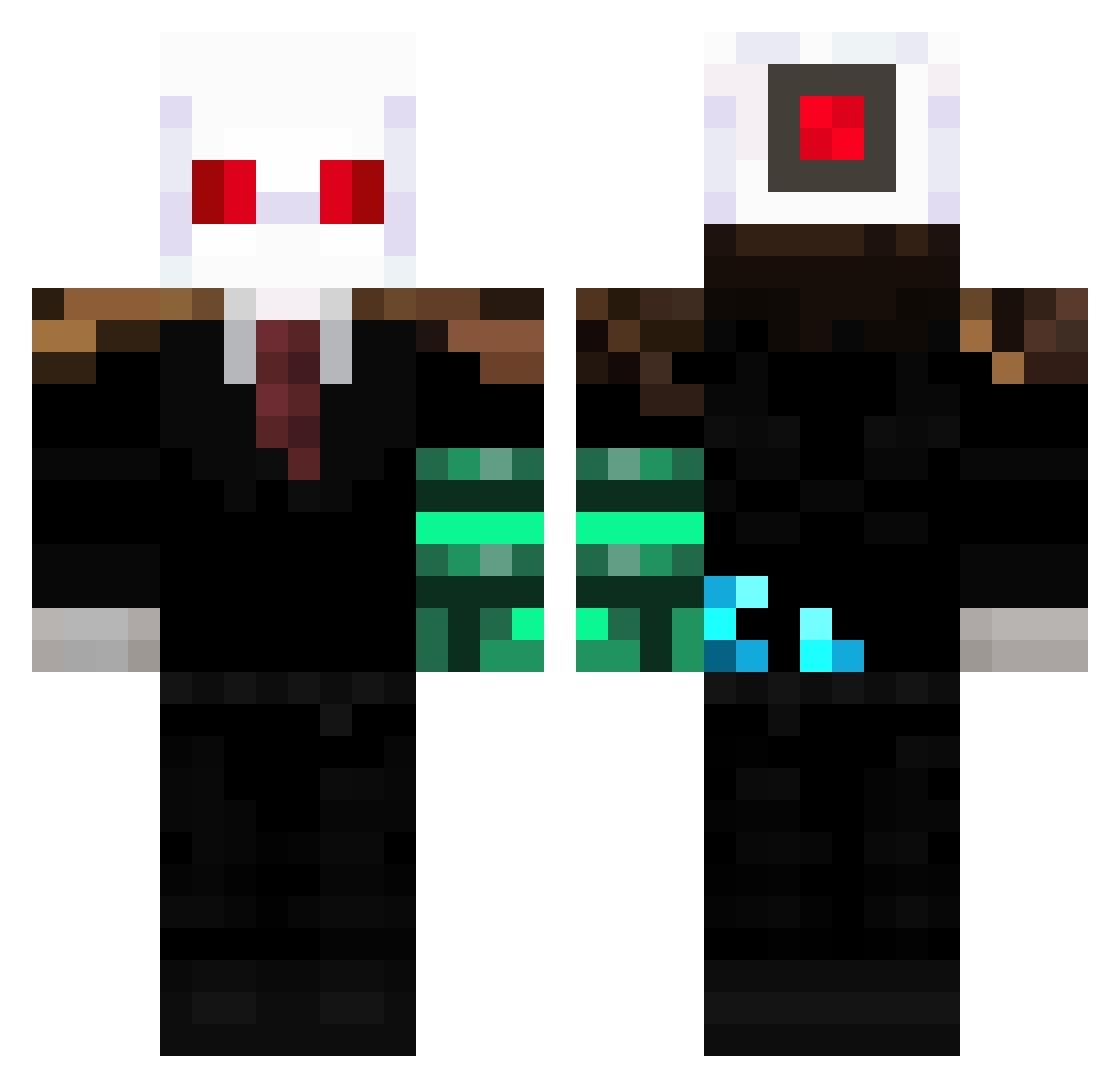 DinnerBone86743 Minecraft skin, front and back view