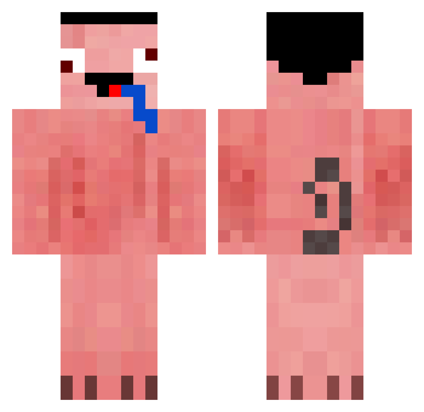 ptr600 Minecraft skin, front and back view