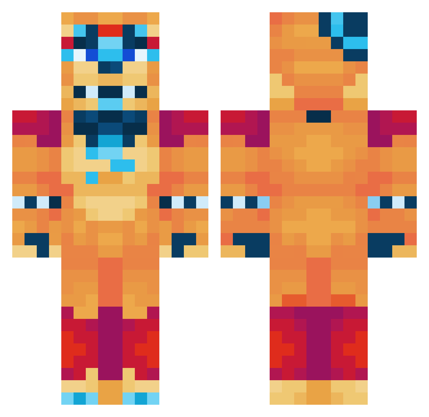 ryujipoo Minecraft skin, front and back view
