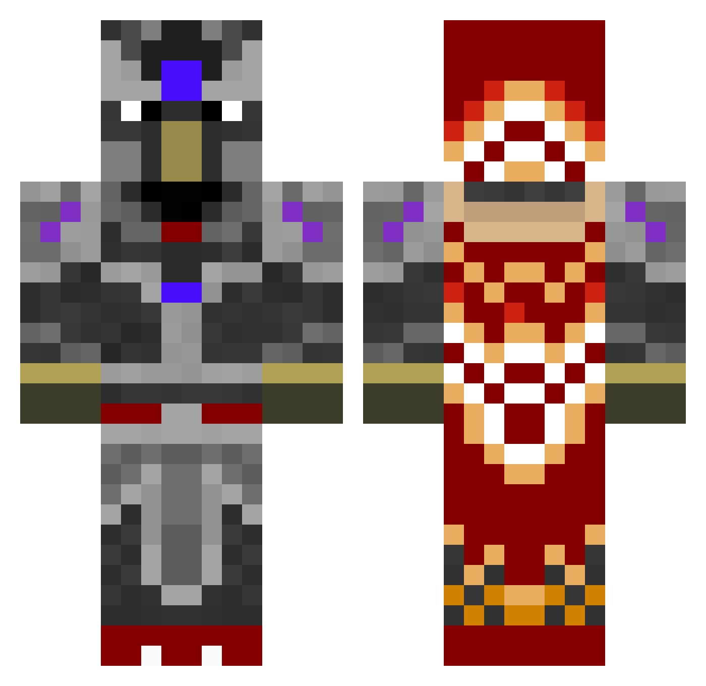 Stylizing Minecraft skin, front and back view