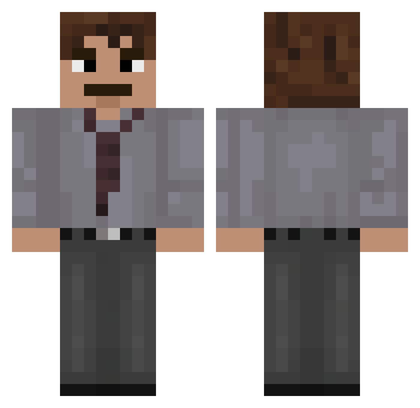 Manekuu Minecraft skin, front and back view