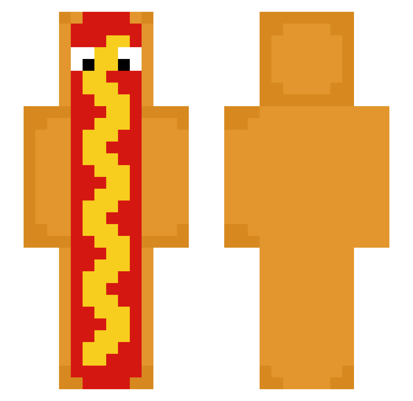 defaultbird Minecraft skin, front and back view