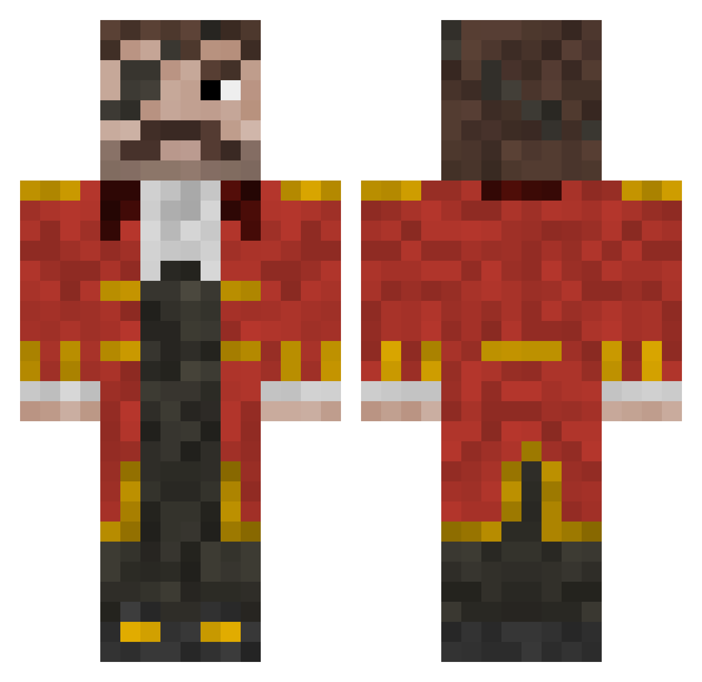 ElGonorreo Minecraft skin, front and back view